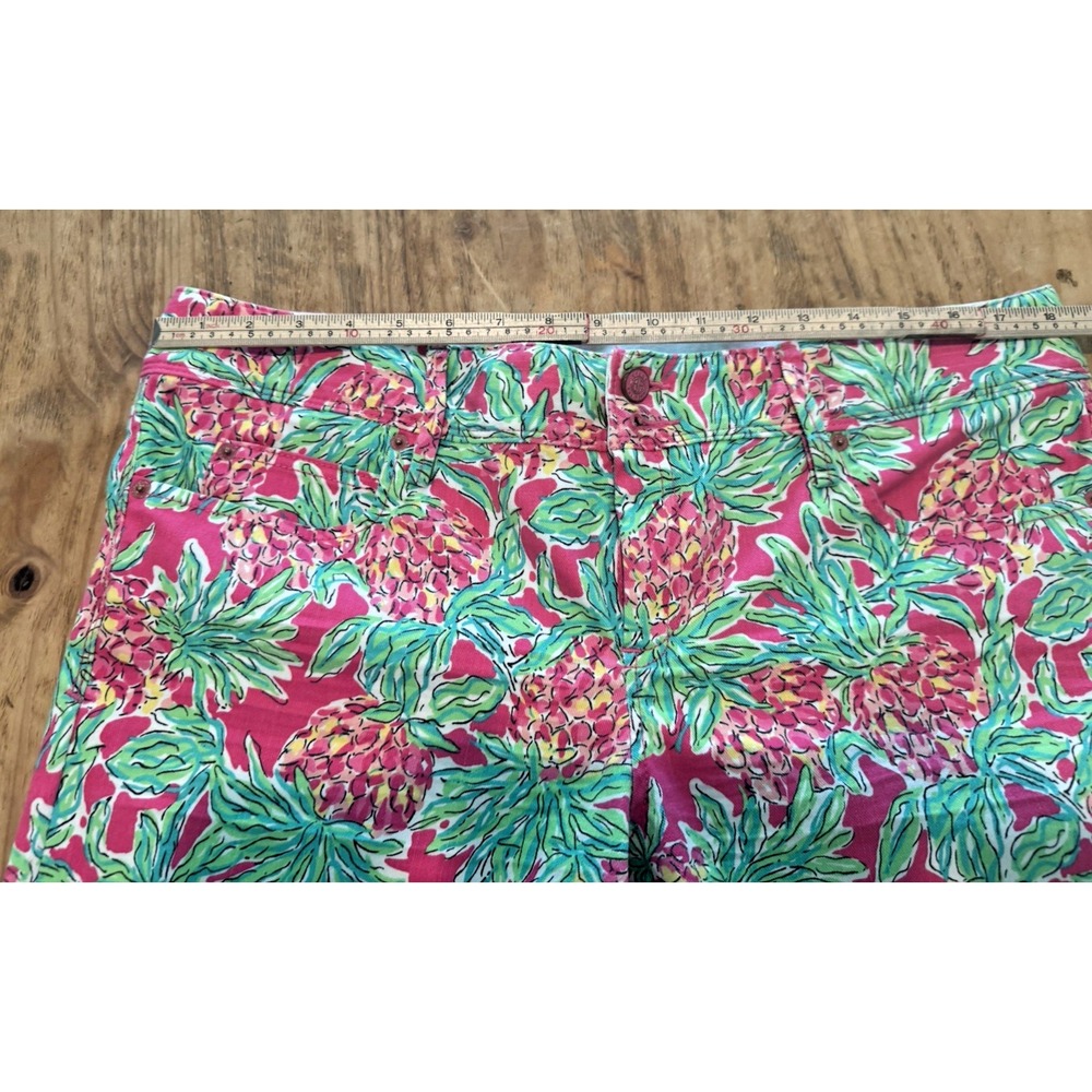 Lilly Pulitzer Worth Straight Jeans Sz 14 Spike The Punch Orchid Pink Pineapple - Picture 5 of 14